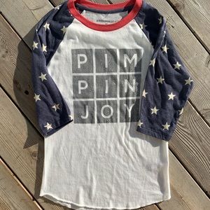 pimpin joy bobby bones raglan tee UNISEX xs